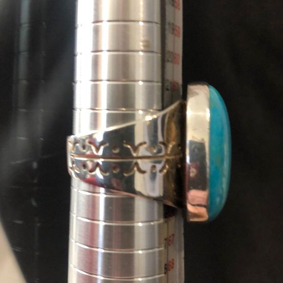 JAY KING DTR Sterling Silver Turquoise Oval Cabochon Ring Sz 10-3/4 - Picture 3 of 12